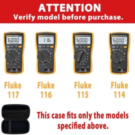 Klawdsky Hard Case for Fluke 117/115/116/114, Carrying Digital Multimeters Case, Provides Secure Storage for Both Your Meter