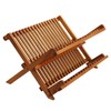 Utoplike Teak Dish Drainer Rack Collapsible 2 Tier Dish Rack