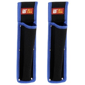 HARFINGTON 2pcs Welding Rod Pouch 12.26" x 3.15" x 9.45" Canvas Welding Rod Bag Leather Electrode Holder with Waist Belt Rivet Reinforcement for Storage Welding Tools, Black Blue
