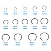 Hvazi 310PCS 14-Sizes round Wire C-Clips Internal Snap Rings Assortment