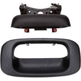 IRONTEK Tailgate Handle Latch and Bezel Trim fit for Chevrolet 1999-2006 Silverado 1500, for GMC 1999-2004 Sierra 2500 Pickup Truck 15997911 15228539
