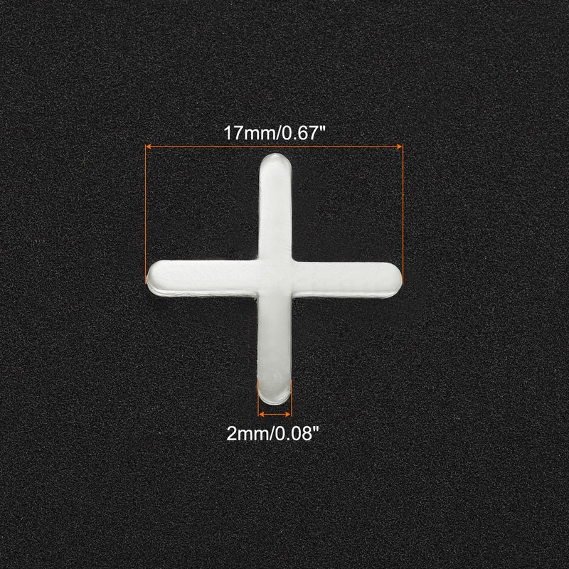 sourcing map 100pcs Tile Spacers 2.5mm Hard Plastic Cross Tiles