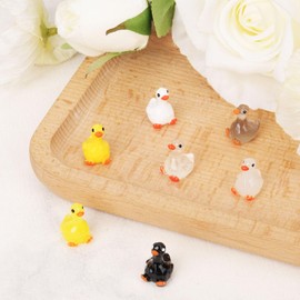 70pcs Mini Resin Ducks, Miniature Small Glitter Ducks Tiny Micro Glow in The Dark Little Luminous Ducks for Garden Landscape Decorations (7 Colors)