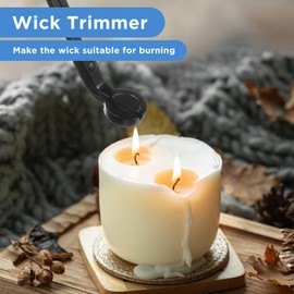 JIEYAO 10PCS Black Stainless Steel Candle Wick Trimmers, 7 Inch Wick Cutters Candle Scissors for Cleaner Burn Prevents Soot Buildup