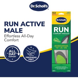 Dr. Scholl's RUNNING Plantillas para hombre (Hombres, 10.5 – 14) // Absorbe los golpes y evita lesiones comunes de correr