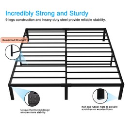 MOLATIN 14 Inch Metal Bed Frame,Heavy Duty Metal Platform Bed Frame, Easy Assembly,Sturdy Steel Frame, No Box Spring Needed,Queen,Black