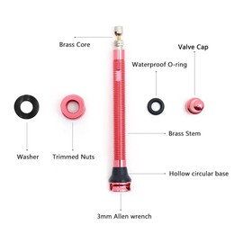 Ridenow Tubeless Valves - 45mm/65mm/85mm Presta Valve Stem for Mountain, Road, and Off-Road Bikes -Black