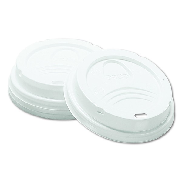 Dixie 8 oz. Dome Plastic Hot Coffee Cup Lid by GP PRO (Georgia-Pacific), White, 9538DX, 1,000 Count (100 Lids Per Sleeve, 10 Sleeves Per Case)