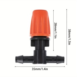Irrigation Dripper Nozzles, 50-Pack, 1/4 Inch Three-Way Atomizing Sprayers, Adjustable Micro Spray Emitters for Garden