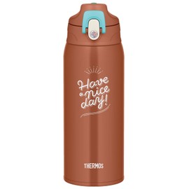 Thermos FJJ-800WF BWC Vacuum Insulated 2-Way Bottle, 0.8L/0.83L Brown Check