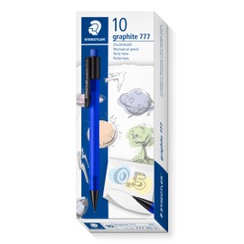 STAEDTLER 777 05-3 Graphite Mechanical Pencil - 0.5mm, B Lead, Blue Barrel (Pack of 10)