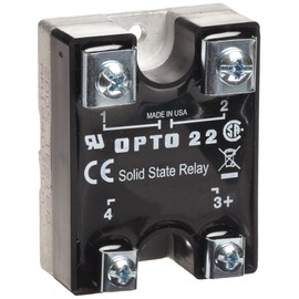 Opto 22 240D25 DC Control Solid State Relay, 240 VAC, 25 Amp, 4000 V Optical Isolation, 1/2 Cycle Maximum Turn-On/Off Time, 25 - 65 Hz Operating Frequency