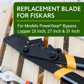 IMPRESA Lopper Replacement Blades - 2 Pack, Compatible with Fiskars PowerGear 25"/31" & PowerGear 2 27"/32" - Bypass Lopper Blades - PTFE-Coated for Gardening Tools - Ambidextrous with Storage Bag