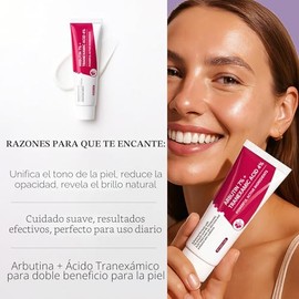 EELHOE Arbutin 7% + Ácido Tranexámico 4% Crema, 70,000ppm de Arbutina y 40,000ppm de TXA, Hidratante, Humectante, Unifica el Tono de la Piel, Reduce M