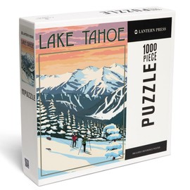 Lantern Press 1000 Piece Jigsaw Puzzle, Lake Tahoe, Winter Skiers