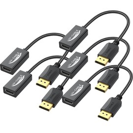 DisplayPort to HDMI Adapter 4K, 5-Pack, Display Port DP to HDMI Adapter Cable Male to Female Compatible with Computer, Monitor, TV, Projector (5, Black)