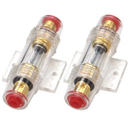 ZOOKOTO 2Pcs 100Amp Inline AGU Fuse Holder Fuse Block Fits 4/8/10 Gauge Wire with Fuse