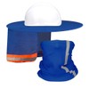 Hard Hat Sun Shade with Full Brim Visor, Shield Your Neck from Sun, Men's Construction Accessories for Hardhat Hats UV Sunshade Helmet Attachment, 2 pcs Set Blue