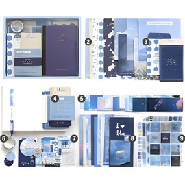 ROEOWENE 377pcs Tagebuch Mädchen Sticker Bullet Journal Zubehör Scrapbooking Set DIY Scrapbook Zubehör Junk Journaling Zubehör Notizbuch Geburtstag Geschenk Mädchen 9 10 11 12 Jahre Bastelset Teenager