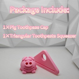 Cute Little Pig Toothpaste Topper, Include 1pc Triangle Toothpaste Squeezer Toothpaste Cap Interesting Gadgets Gift for Family Friends