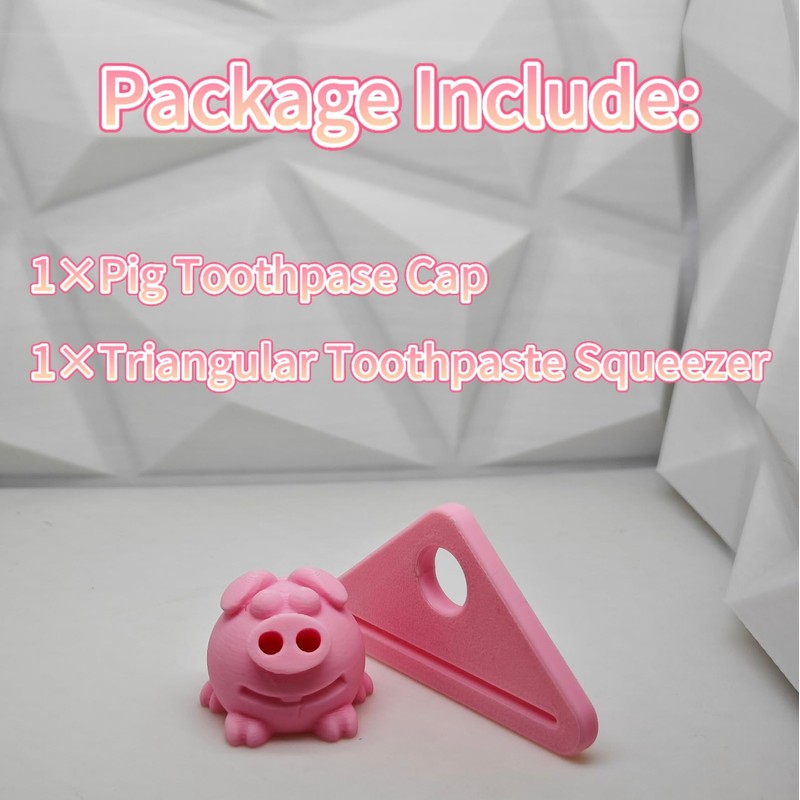 Cute Little Pig Toothpaste Topper, Include 1pc Triangle Toothpaste Squeezer