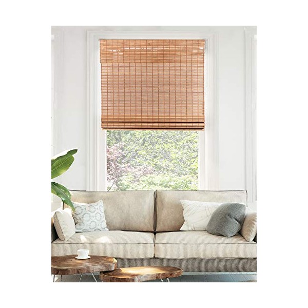 CHICOLOGY Bamboo Blinds , Bamboo Shades , Roman Shades for Windows , Roman Window Shades , Window Shades for Home , Bamboo Shades for Patio , Blinds & Shades , Window Shade , 29"W X 64"H, Squirrel