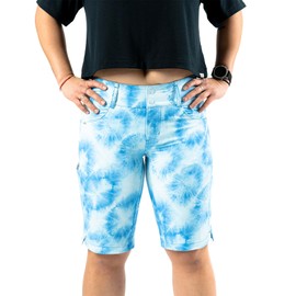 Wild Rye Women’s Kaweah Bike Short, MTB Water-Resistant Bike Shorts, UPF 50, Pockets for Gravel & Mountain Biking - Tie Dye - 4