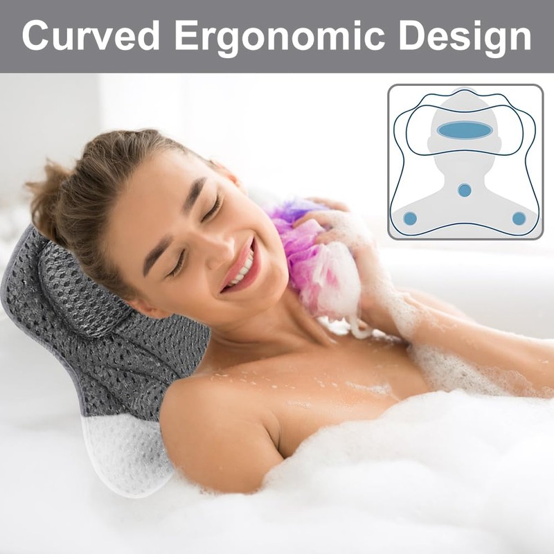 Nzkeuf Bath Pillow – Bath Cushion for Head and Neck,