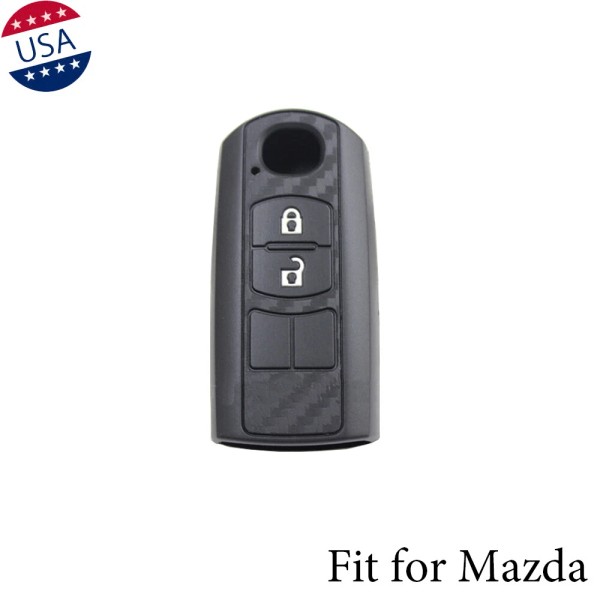 awesome_miniatures Carbon Fiber Pattern Soft Silicone Key Fob Cover For