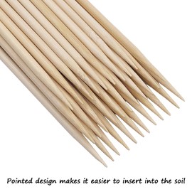 Bamboo Plant Stakes,HAINANSTRY Wood Plant Supports,Natural Bamboo Sticks for Plants/Floral/Potted Plant,Wooden Sign Posting Garden Sticks - 14 Inches 25 Pack