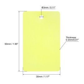 TOP-VIGOR 50Pcs Plastic Shipping Tags, 30x50x0.3mm Waterproof Hang Tags, Blank Labeling with Eyelet for Product Identification Labels Valve Marking Outdoor Tagging, Yellow