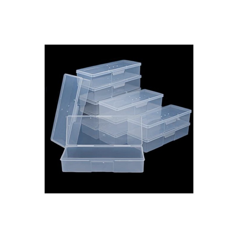 Clear Nail Tool Storage Box with Labels - 12 Piece