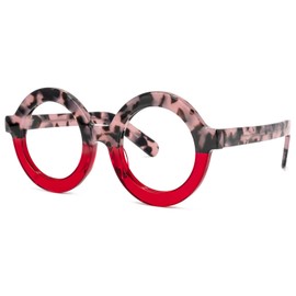 Zeelool Retro Thick Round Blue Light Blocking Glasses for Women Men Calhoun ZOA01776-06 Red