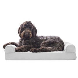 Furhaven Orthopedic CertiPUR-US Certified Foam Pet Beds for Small, Medium, and Large Dogs and Cats - Plush and Suede Sofa, Comfy Couch Dog Bed, and More