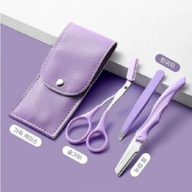 ( ) [With Gift] Neat eyebrow grooming 3-piece set (thinning scissors + eyebrow knife + tweezer + leather case) / ( )[위드기프트] 깔끔눈썹 정리 3종세트(숱가위+눈썹칼+트위저+가죽케이스)