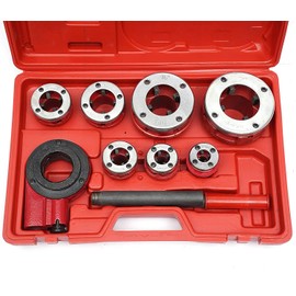 Futchoy BSTP Pipe Threader Ratchet Type Kit 3/8", 1/2", 3/4",1", 1-1/4", 1-1/2", and 2" Handheld Pipe Cutter Pipe Threader Tool Set 3/8" to 2" Dies (7 Size)