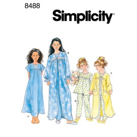Simplicity Sewing Pattern 8488 Child/Girl Sleepwear, KK (7-8-10-12)