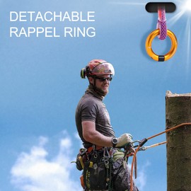 Detachable 12mm Opening Rappel Ring - Climbing Connector Belay for Rock Climbing, Arborist, Rescue & Connection Point | Downhill Equipment Rappel Gear (Gold)