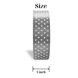 Ribbon 1 inch Grey with White Polka Dots Ribbons for Crafts Gift Ribbon Satin Solid Ribbon Roll 1 in x 25 Yards