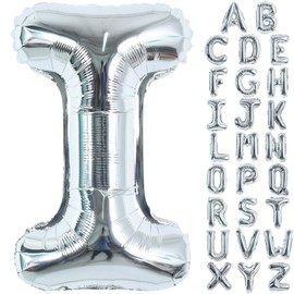 TONIFUL 40 Inch Large Silver Letter I Balloons Helium Balloons,Foil Mylar Big Balloons for Birthday Party Anniversary Supplies Decorations