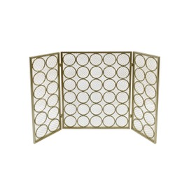 Christopher Knight Home Koda Modern Three Panel Iron Firescreen, Gold
