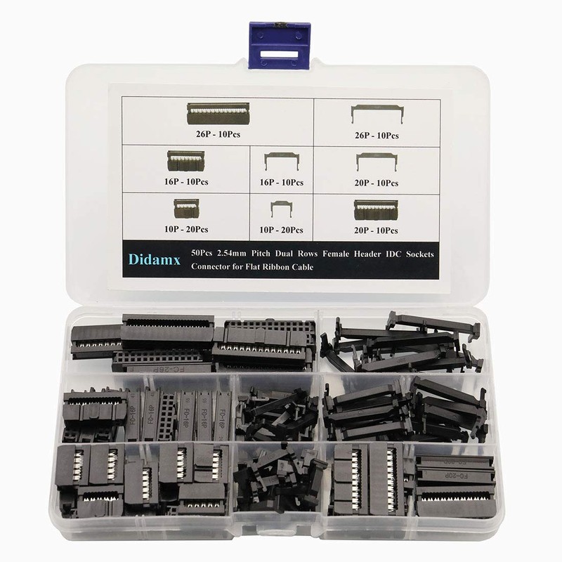 Didamx 51Pcs 2.54mm Pitch Dual Rows IDC Sockets 10 16