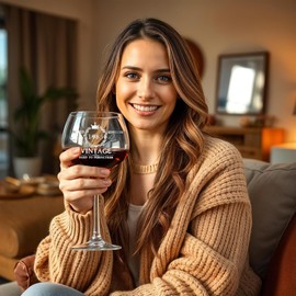 VOMEP Vintage-Weinglas „1985“ zum 40. Geburtstag – Lustiges Geschenk für Sie, Freundin, Tochter & Mama