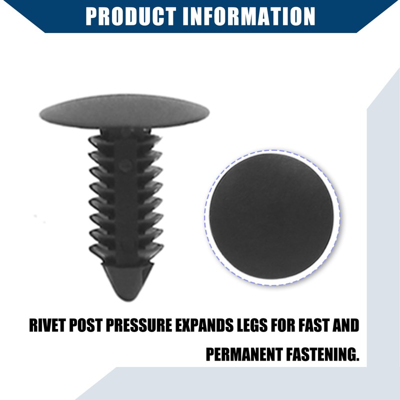 Hihaha 7.5mm Hole Retainer Clips Plastic Drive Rivets Mud Flaps