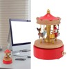 Christmas Music Box Wood Carousel Delicate Clockwork Musical Box Decoration