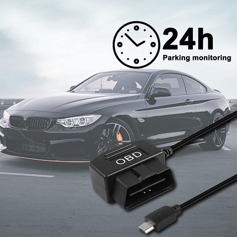 XMSJSIY OBD/OBD2 to Micro USB Power Cable for Dash Camera