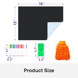 JEFURE Magnetic Wallpaper, 12x16 Inches Blackboard for Wall, Chalkboard Paper for School, Office, Home and Restaurant Menu