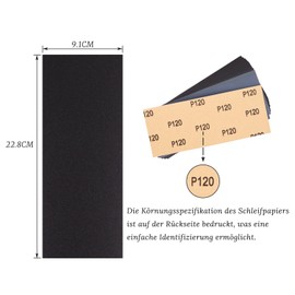 Pack of 24 High Quality Dry and Wet Sandpaper, 120 to 3000 Grit, 9 x 3.6 Inch Water Sandpaper for Wood Furniture, Metal, Glass and Cars