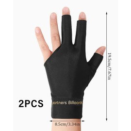AORHOFJ Pack of 2 Breathable Billiard Gloves, Snooker Gloves, 3 Finger Cue Gloves, Billiard Gloves, Snooker Billiard Gloves, Open Three Finger Billiard Gloves, for Shooter, Snooker