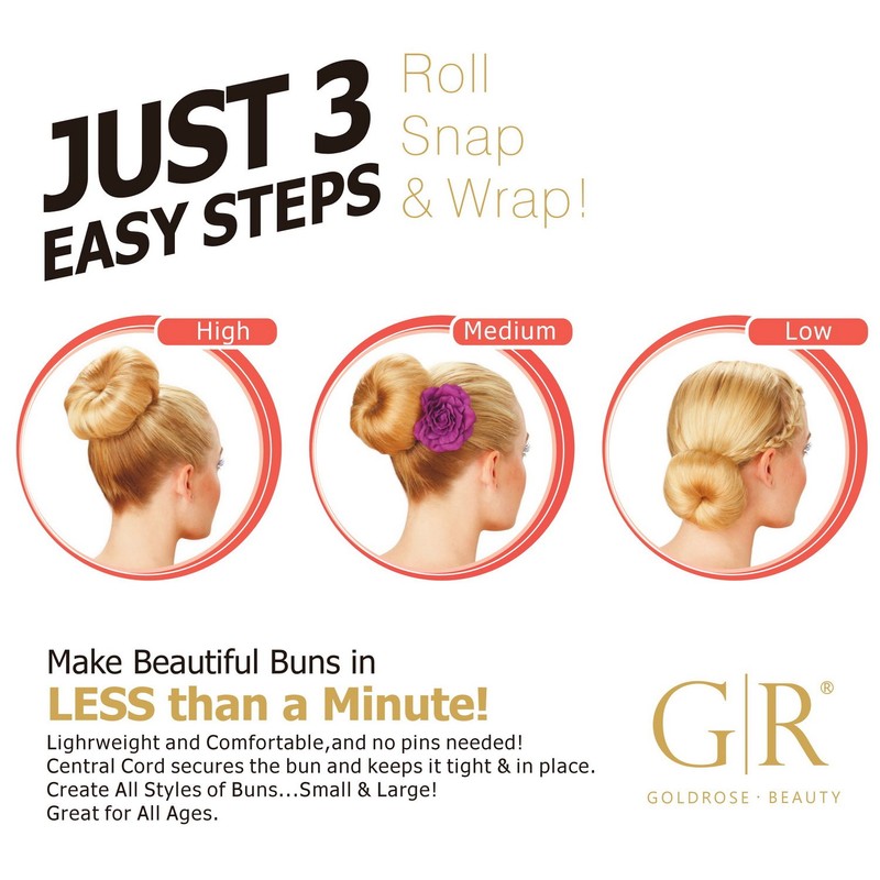 GoldRose Beauty Buns 2 Piezas Magic Hair Styling Styler Perfect